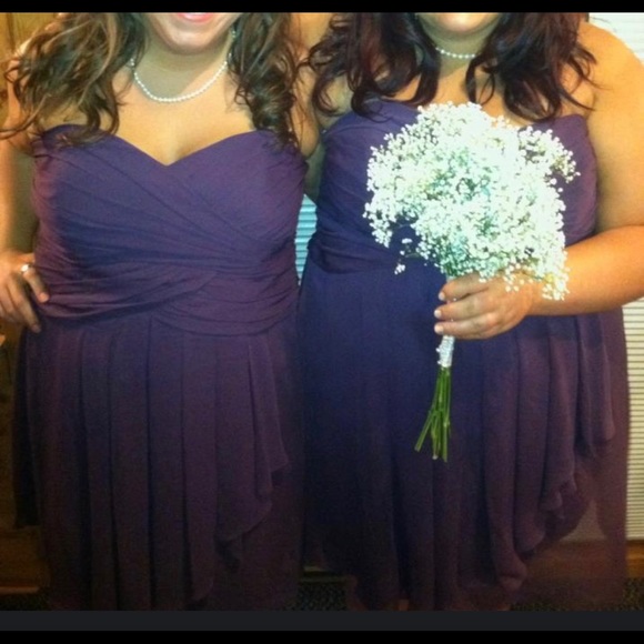 David’s Bridal F14847 Strapless Purple Short Dress - Picture 4 of 5